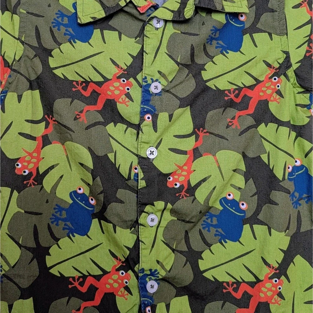 Gymboree Jungle Explorer Tree Frogs Friends Button Up 2012 Boys Size 4T